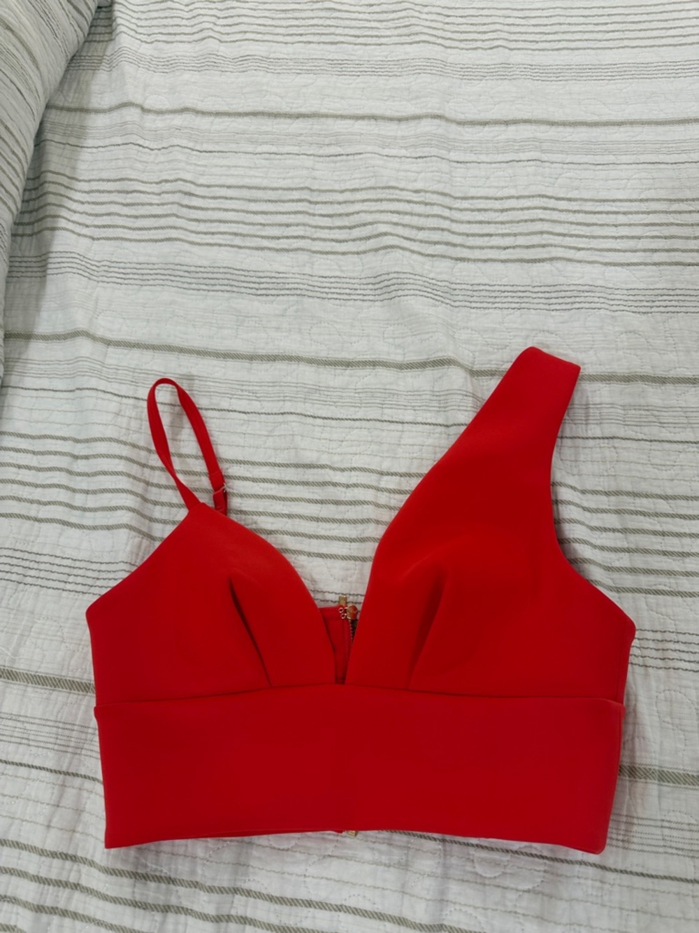Guess Red Asymmetric Crop Top